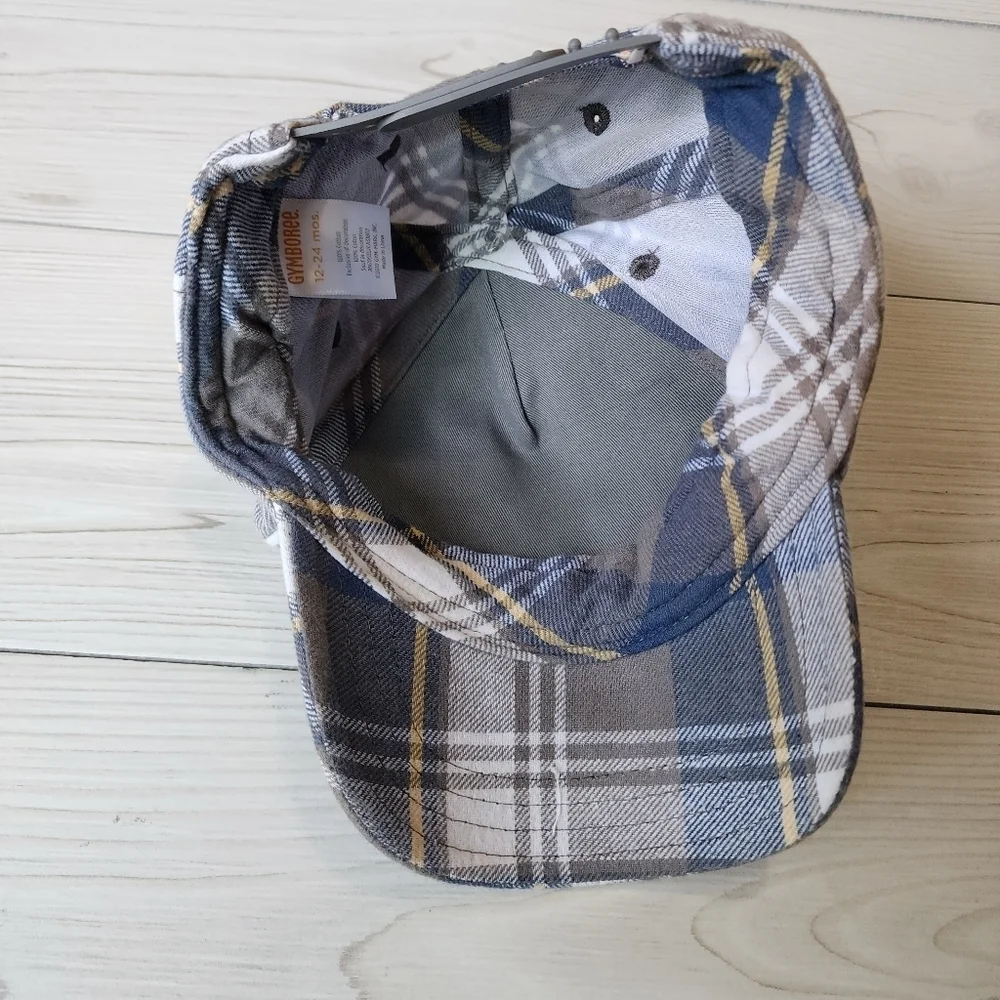 Gymboree Sidewalk King blue plaid hat size 12-24 mo